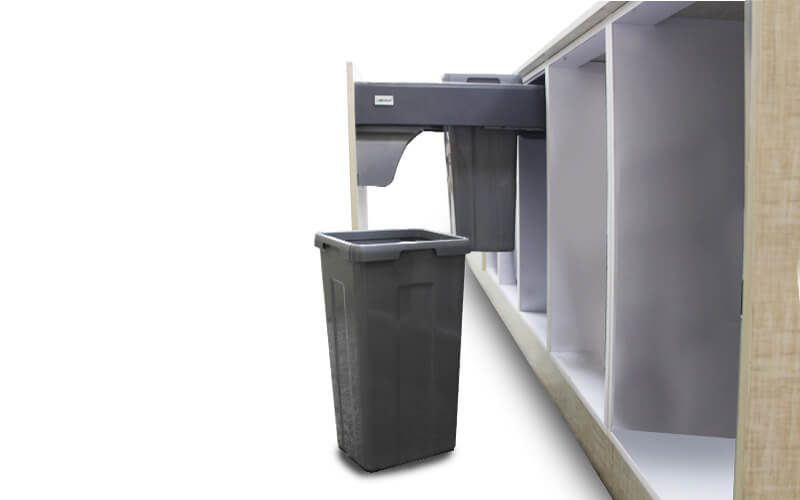 ریل تاندم نصب شده در سطل زباله ملونی مدل 9004  باعث حرکت نرم و بیصدای آن می شود.